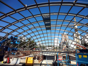 Obra da Estação Brooklin, Linha 5 - Lilás, julho/2016. Foto: Metrô-SP