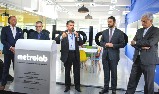 Na inauguração, Ferreira, Falchi, Silvani, Baldy e Fernandes